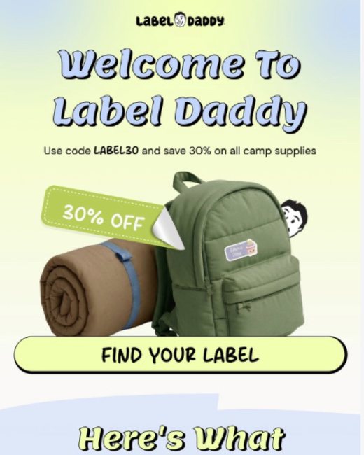 Label Daddy welcome email